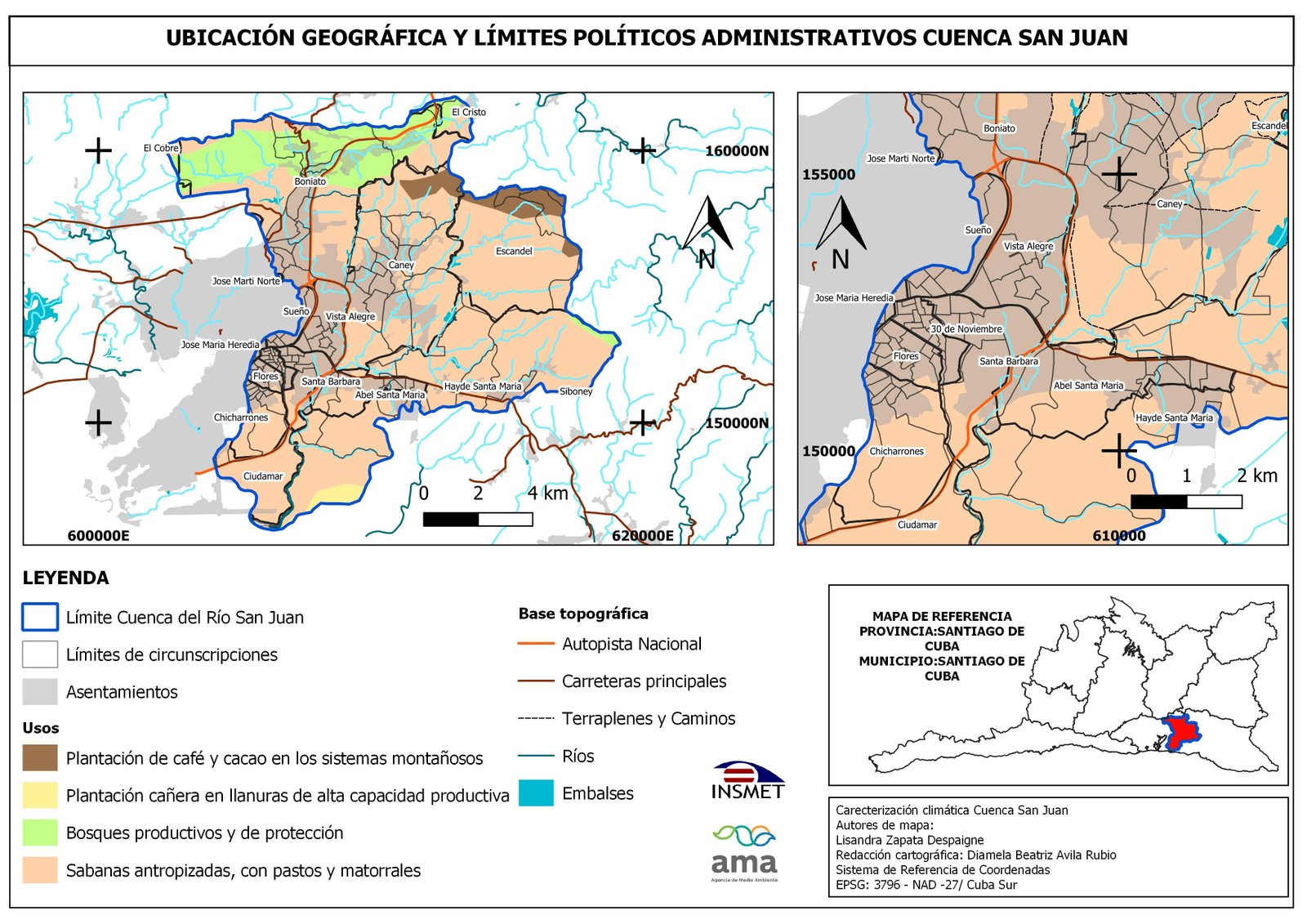 Mapa de ubicación de la cuenca hidrográfica